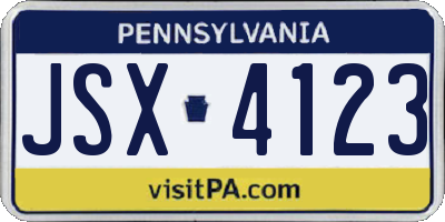 PA license plate JSX4123