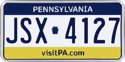 PA license plate JSX4127