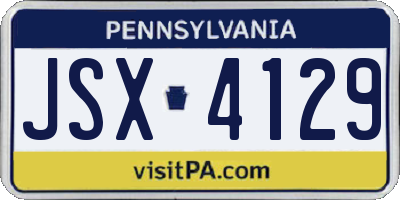 PA license plate JSX4129