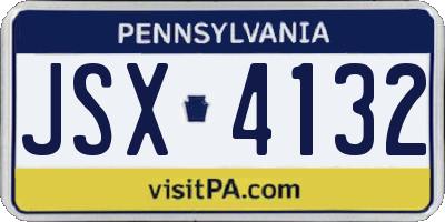PA license plate JSX4132