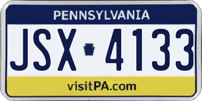 PA license plate JSX4133