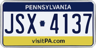 PA license plate JSX4137