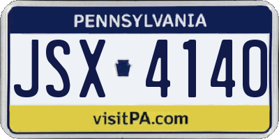 PA license plate JSX4140