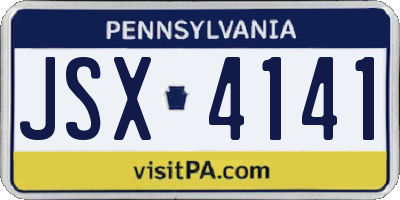 PA license plate JSX4141