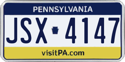 PA license plate JSX4147