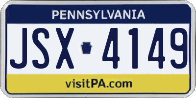 PA license plate JSX4149