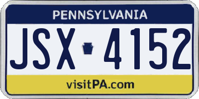 PA license plate JSX4152