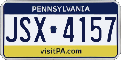 PA license plate JSX4157