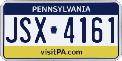 PA license plate JSX4161