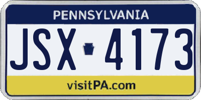 PA license plate JSX4173