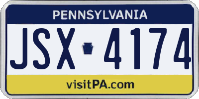 PA license plate JSX4174