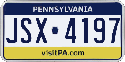 PA license plate JSX4197