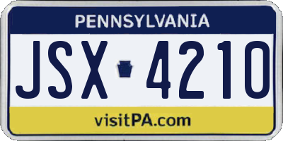 PA license plate JSX4210