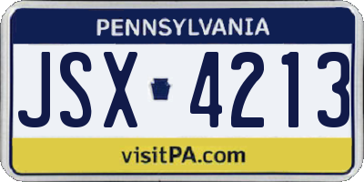 PA license plate JSX4213