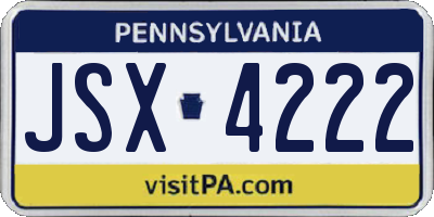 PA license plate JSX4222