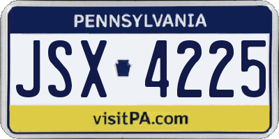 PA license plate JSX4225