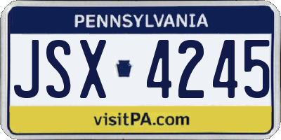 PA license plate JSX4245