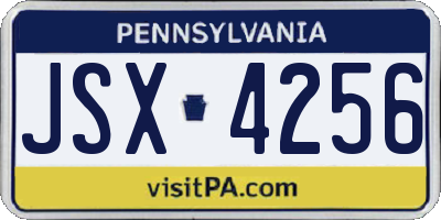 PA license plate JSX4256