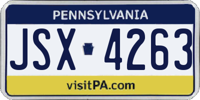 PA license plate JSX4263