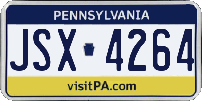 PA license plate JSX4264
