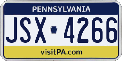 PA license plate JSX4266