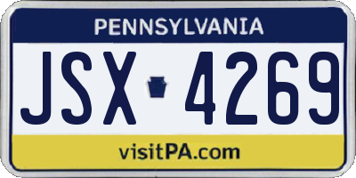 PA license plate JSX4269