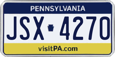 PA license plate JSX4270
