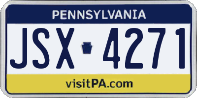 PA license plate JSX4271