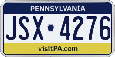 PA license plate JSX4276