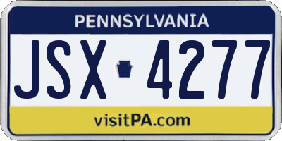 PA license plate JSX4277