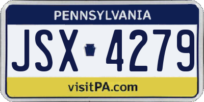 PA license plate JSX4279