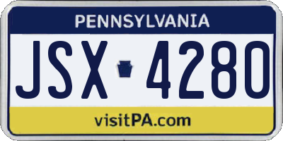 PA license plate JSX4280
