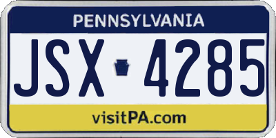 PA license plate JSX4285