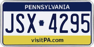 PA license plate JSX4295