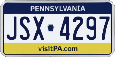 PA license plate JSX4297