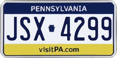 PA license plate JSX4299
