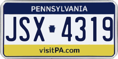 PA license plate JSX4319
