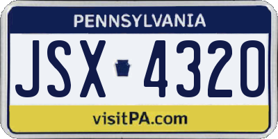 PA license plate JSX4320