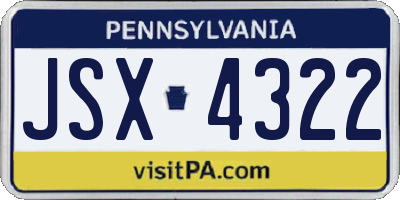 PA license plate JSX4322