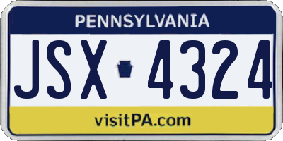 PA license plate JSX4324