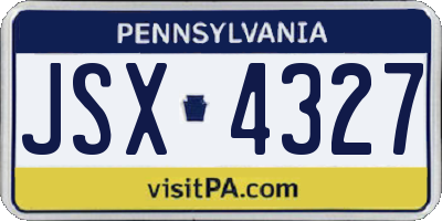 PA license plate JSX4327