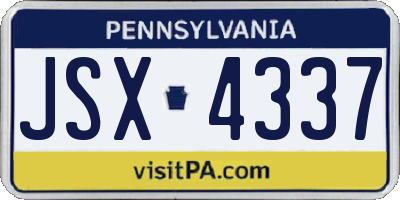 PA license plate JSX4337