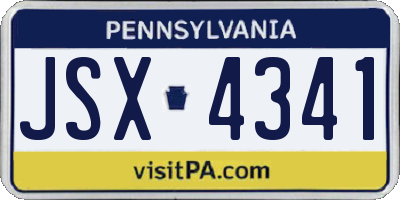 PA license plate JSX4341