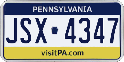 PA license plate JSX4347