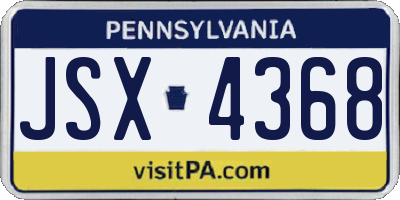 PA license plate JSX4368