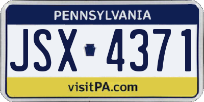 PA license plate JSX4371