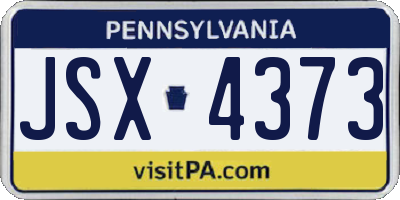 PA license plate JSX4373