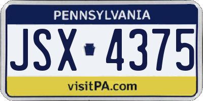 PA license plate JSX4375
