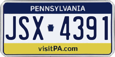 PA license plate JSX4391