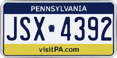 PA license plate JSX4392
